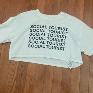 Social Tourist White Crop Top